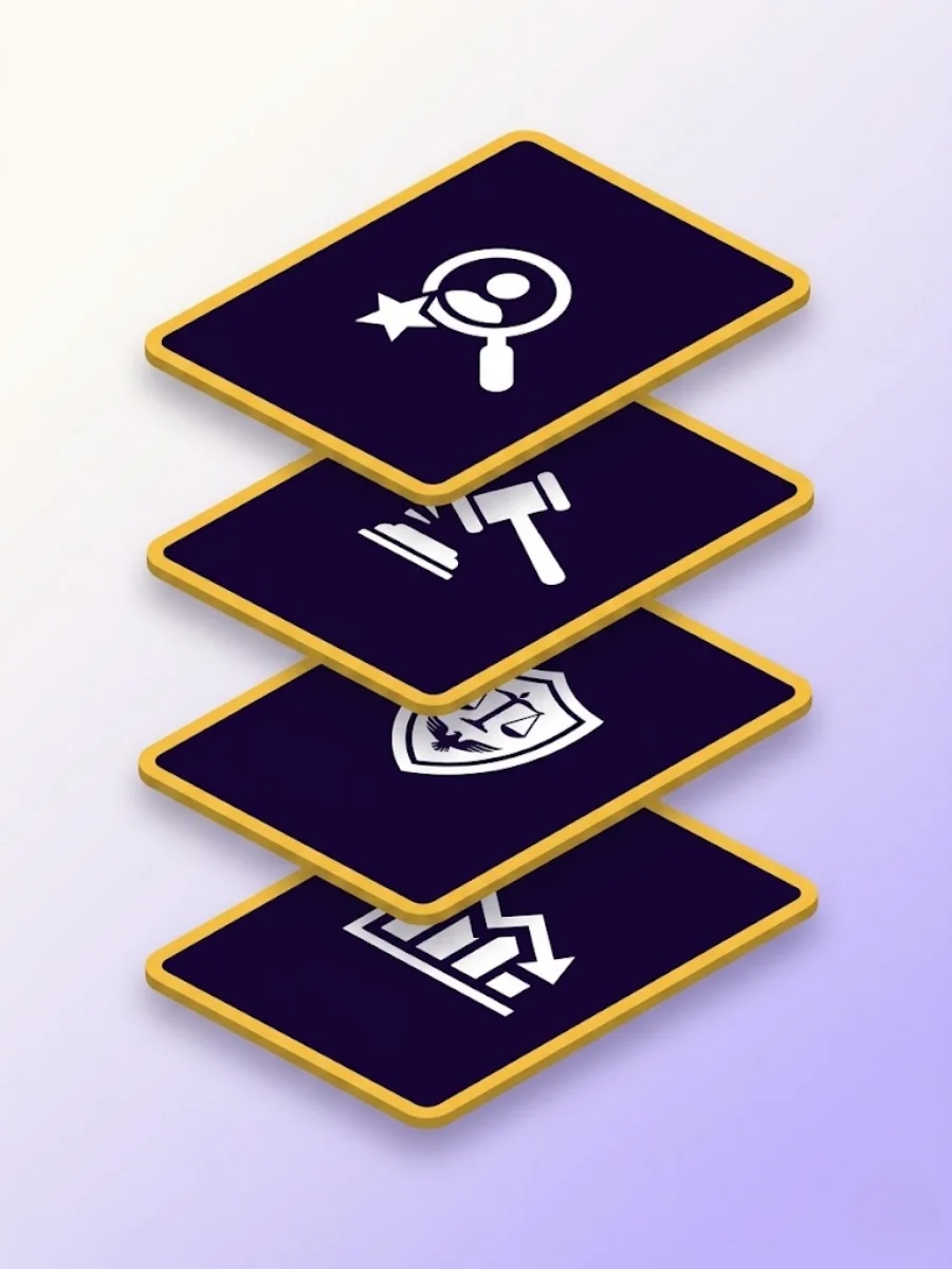 Four stacked risk categories — reputation, defamation, regulatory, search penalty