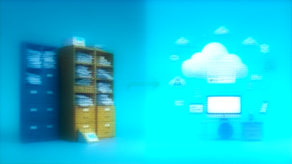 Before and after comparison of business processes showing digital transformation impact