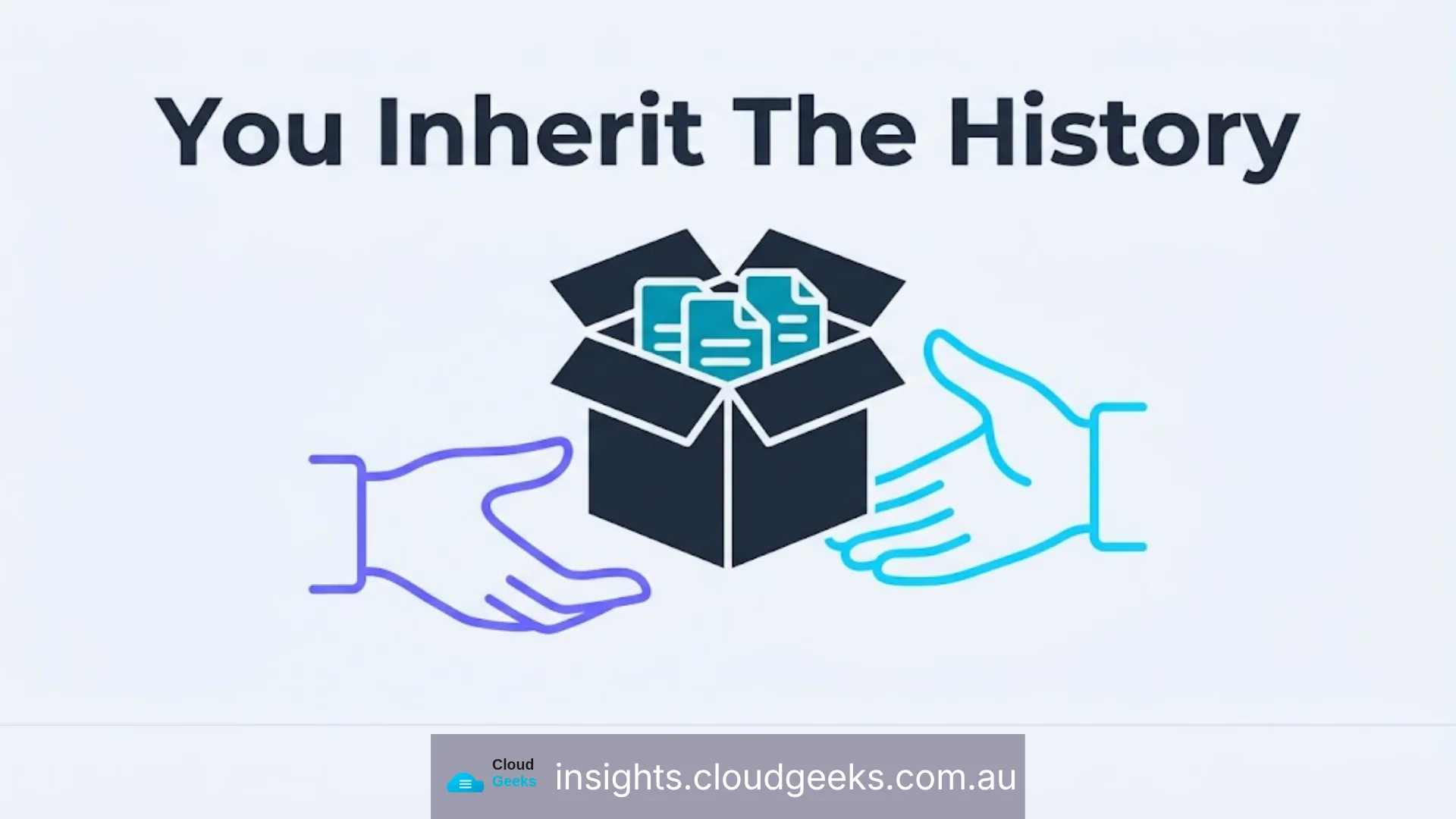 You inherit the history: a repository changing hands carries every version of every file