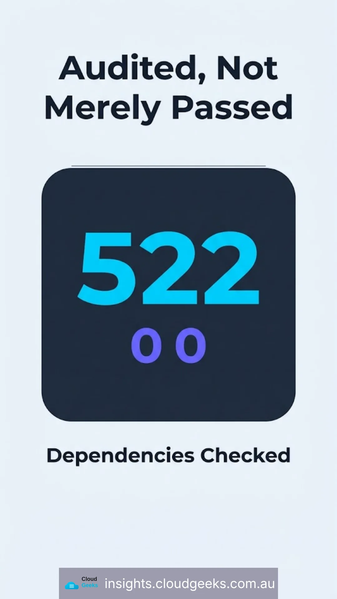 Audited 522 dependencies with zero critical and zero high: evidence rather than a verdict